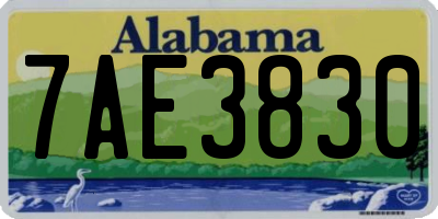 AL license plate 7AE3830