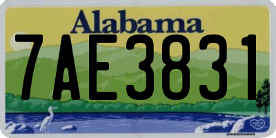 AL license plate 7AE3831