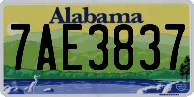 AL license plate 7AE3837