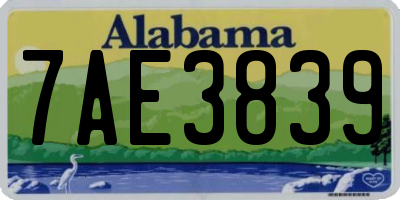 AL license plate 7AE3839