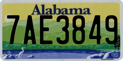 AL license plate 7AE3849