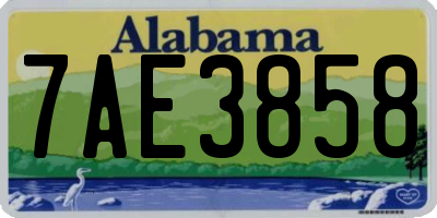 AL license plate 7AE3858