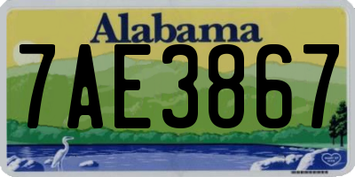 AL license plate 7AE3867