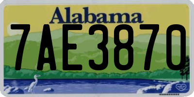 AL license plate 7AE3870