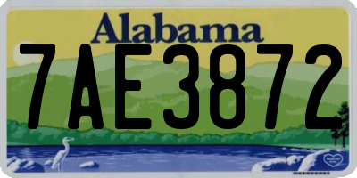 AL license plate 7AE3872