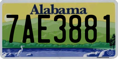 AL license plate 7AE3881