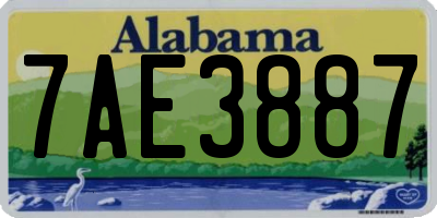 AL license plate 7AE3887