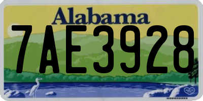AL license plate 7AE3928