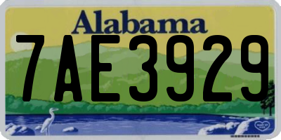 AL license plate 7AE3929