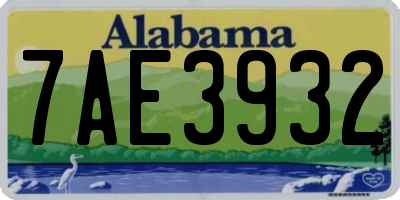 AL license plate 7AE3932