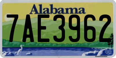 AL license plate 7AE3962
