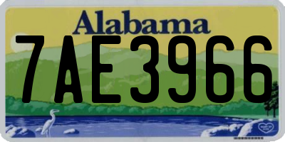 AL license plate 7AE3966