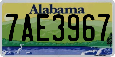 AL license plate 7AE3967