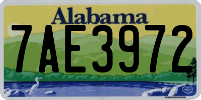 AL license plate 7AE3972
