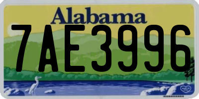 AL license plate 7AE3996