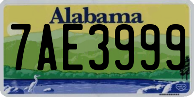 AL license plate 7AE3999