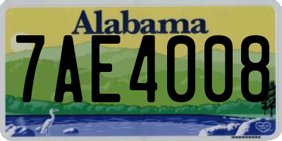 AL license plate 7AE4008