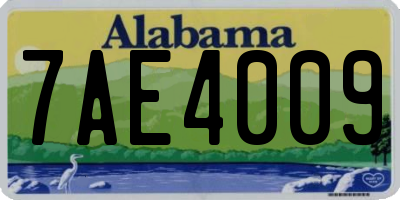 AL license plate 7AE4009