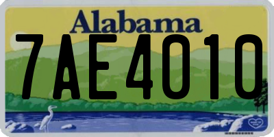 AL license plate 7AE4010