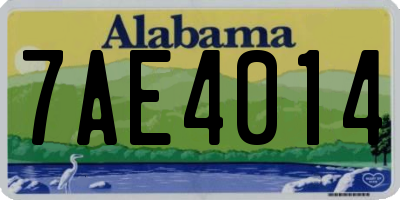 AL license plate 7AE4014