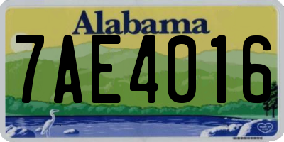 AL license plate 7AE4016