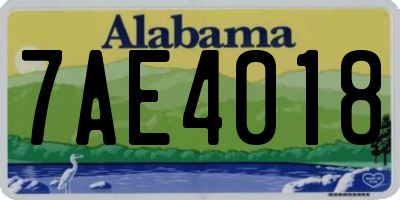 AL license plate 7AE4018