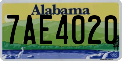 AL license plate 7AE4020