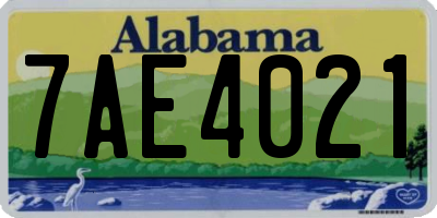 AL license plate 7AE4021