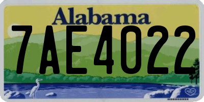 AL license plate 7AE4022