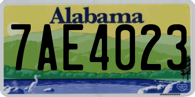 AL license plate 7AE4023