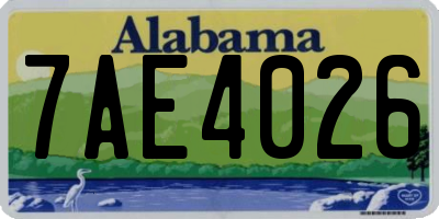 AL license plate 7AE4026