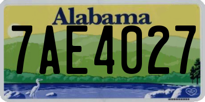 AL license plate 7AE4027