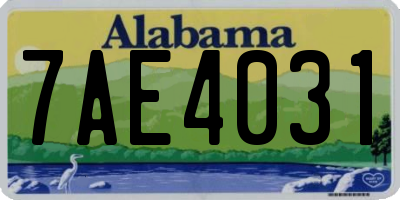 AL license plate 7AE4031