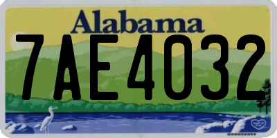AL license plate 7AE4032