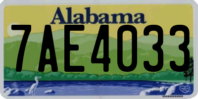 AL license plate 7AE4033