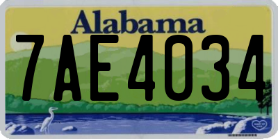 AL license plate 7AE4034