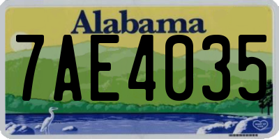 AL license plate 7AE4035