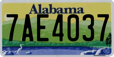 AL license plate 7AE4037
