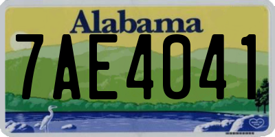 AL license plate 7AE4041