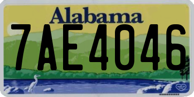 AL license plate 7AE4046