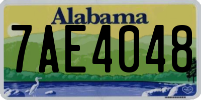 AL license plate 7AE4048