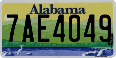 AL license plate 7AE4049
