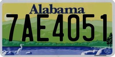 AL license plate 7AE4051