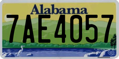 AL license plate 7AE4057