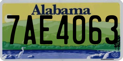 AL license plate 7AE4063