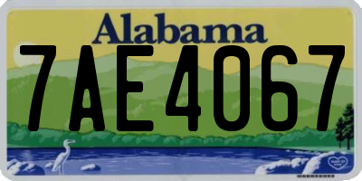 AL license plate 7AE4067