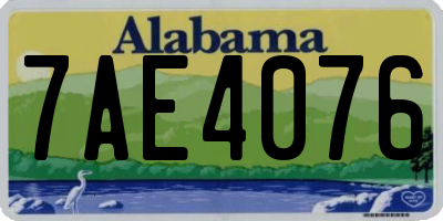 AL license plate 7AE4076