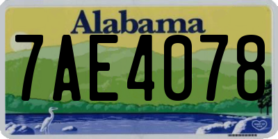 AL license plate 7AE4078