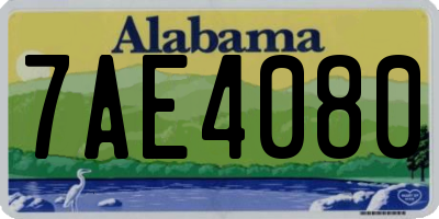 AL license plate 7AE4080