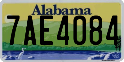 AL license plate 7AE4084